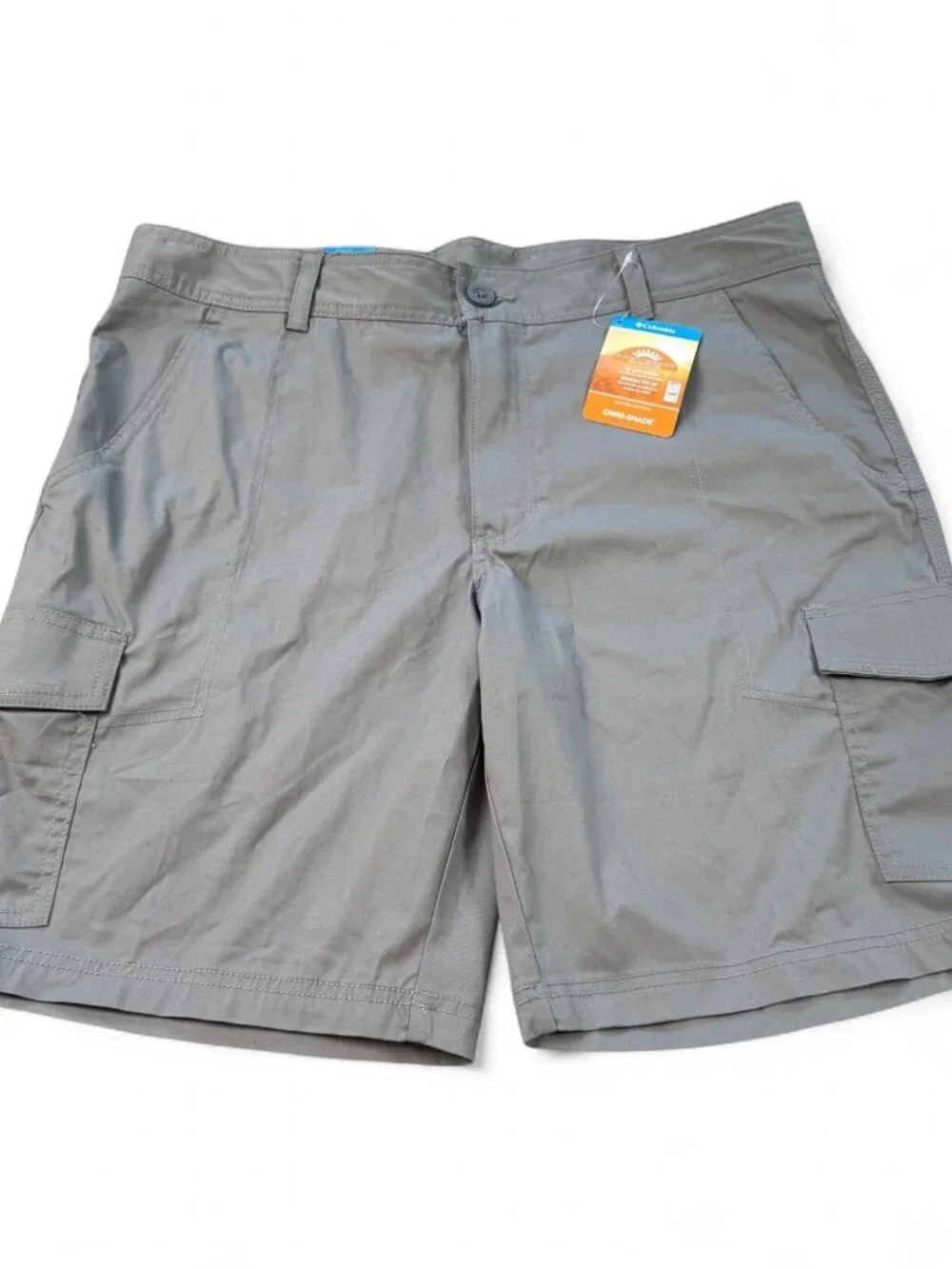Columbia Boulder Ridge Cargo Shorts Men's 36 Gray Omni-Shade UPF 50 NWT